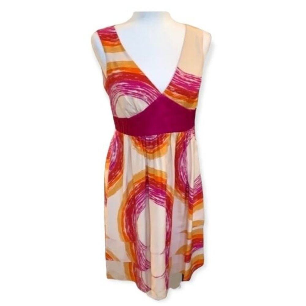 Laundry by Design Sleeveless Silk Dress | Pink Cream Orange Print | Size 6